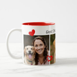 Taza Bicolor Cute Mejor Mamá Perro Corazones 3 Foto
