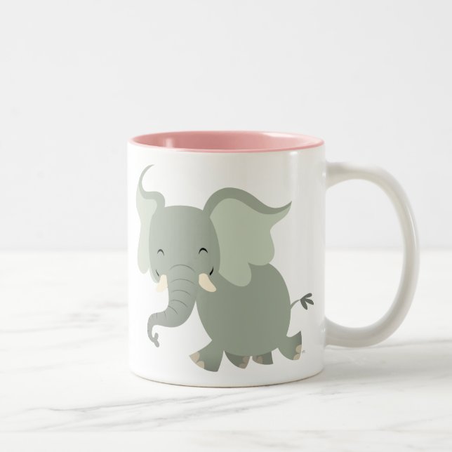 Taza Bicolor Cute Merry Personalizado Elephant Mug (Derecha)