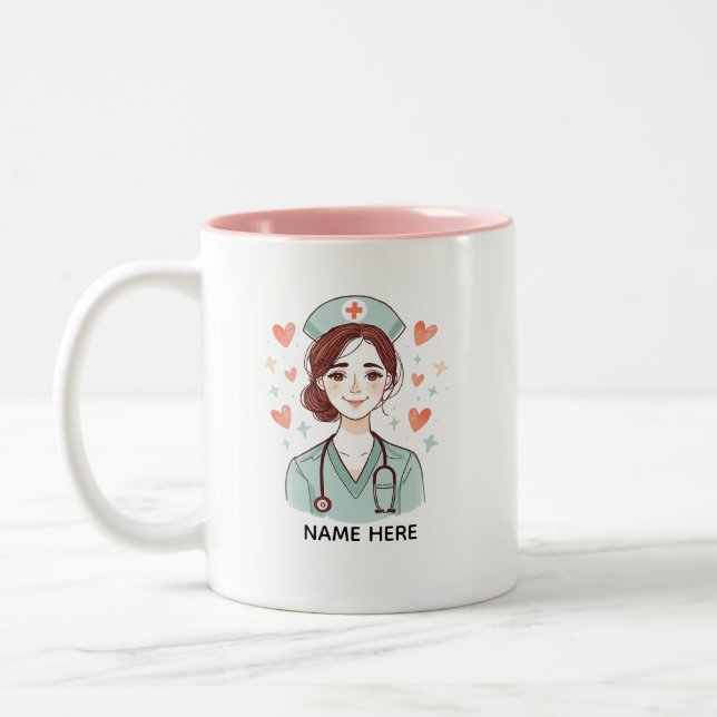 Taza Bicolor Cute Nurse Coffee Mug Gift (Izquierda)