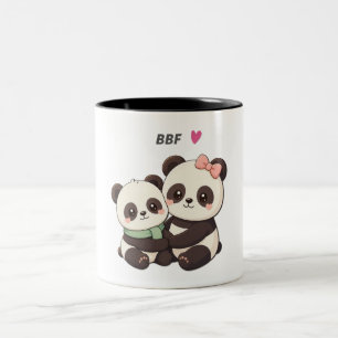 Taza Bicolor Cute Panda BFF – Bestie Gift