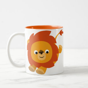 Taza Bicolor Cute Perky Personalizado Lion Mug