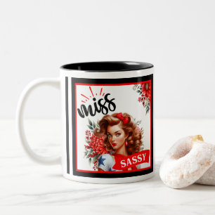 Taza Bicolor Cute Pinup_ Miss Sassy