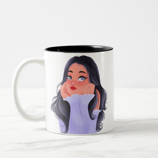 Taza Bicolor Cute Pose Mug (Izquierda)