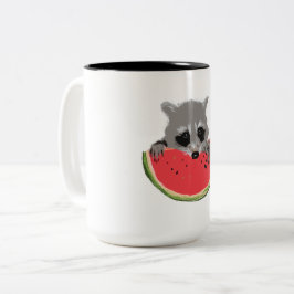 Taza Bicolor Cute Raccoon
