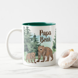 Taza Bicolor Cute Scandi Bears Woodland Forest Papa Bear