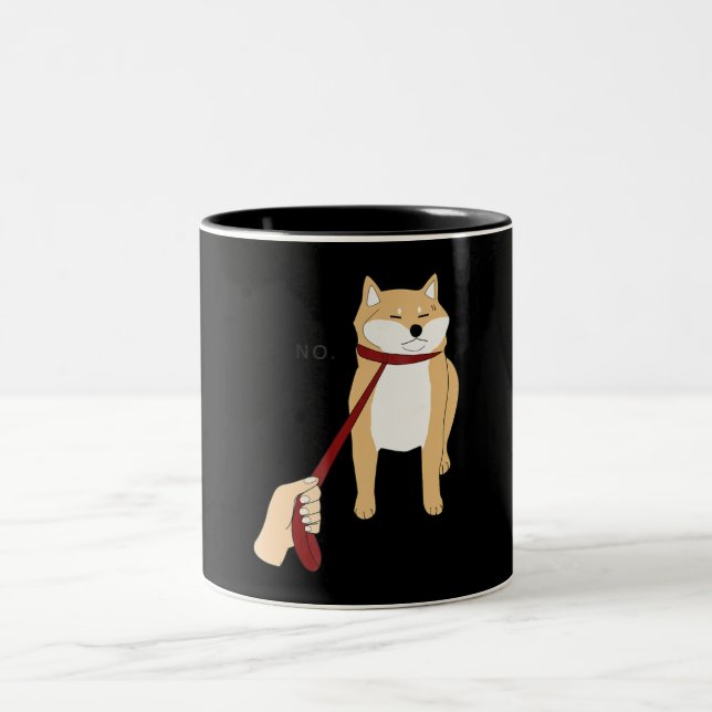 Taza Bicolor Cute Shiba Inu Nope - Doge Meme (Centro)