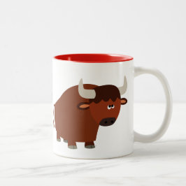 Taza Bicolor Cute Shy Personalizado Bull Mug