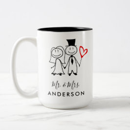 Taza Bicolor Cute Sr. y Sra. Pareja Casada