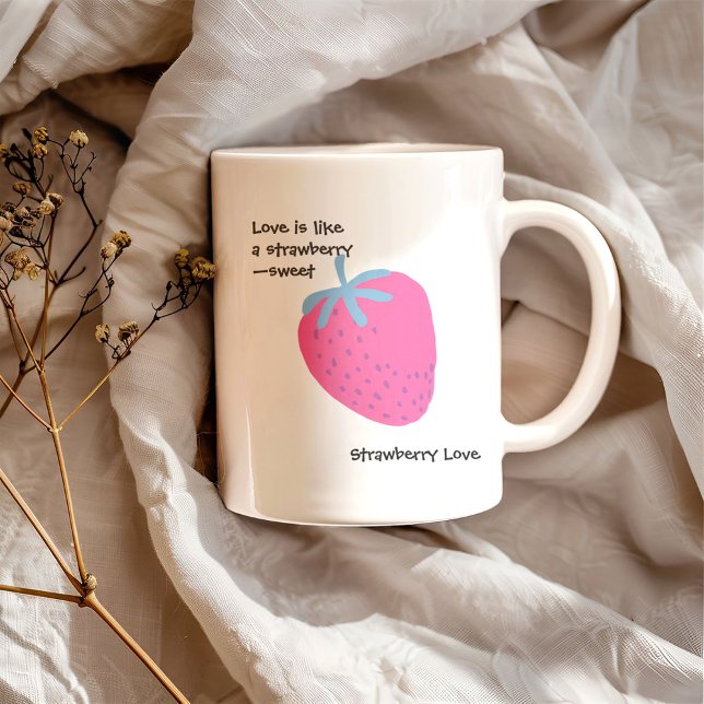 Taza Bicolor Cute Strawberry Love – Valentine’s Day  (Subido por el creador)