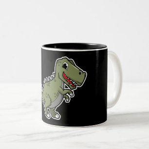 Taza Bicolor Cute T-Rex Dinosaur Sticker – divertido dino de di