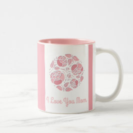 Taza Bicolor Cute te te amo, mamá Rosa Día de Madre Blanca