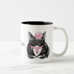 Taza Bicolor Cute Tuxedo Kitty Chillin Mug