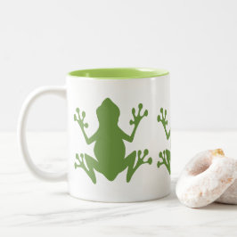 TAZA BICOLOR CUTE VERDE FRONES ILUSTRACION MOTIF