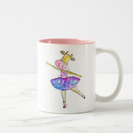 Taza Bicolor Cute Whimsical Ballerina Cow