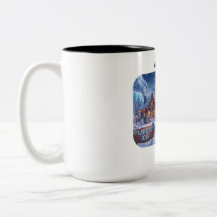 Taza Bicolor Cute Winter Azul Fluffy Monster Helado Café M