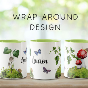 Taza Bicolor Cute Woodland Wrap-Alround Mushroom