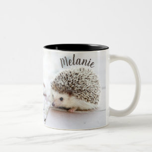 Taza Bicolor Cuto adorable bebé hedgehog personalizado