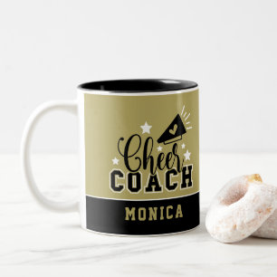 Taza Bicolor Cuto entrenador de oro personalizado y negro