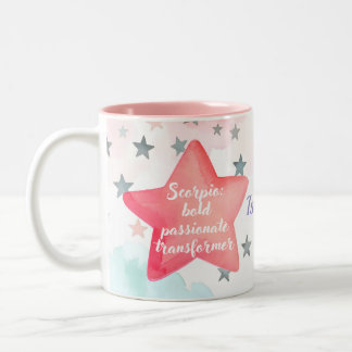 Taza Bicolor Cuto Escorpio personalizado Zodiac Rótulo Mug para