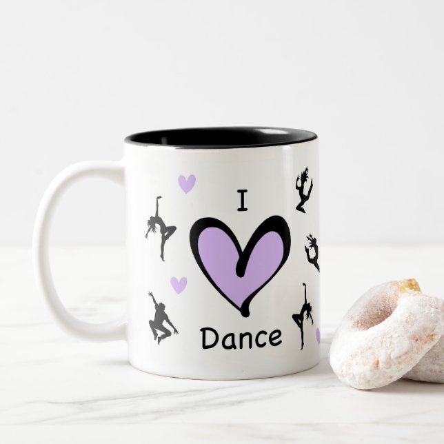 Taza Bicolor Cuto me encanta la danza Mug (Con donut)