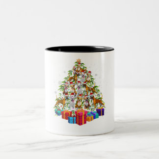 Taza Bicolor Cuto regalo de Navidad para la familia de perros d