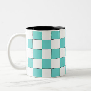 Taza Bicolor Cyan Chessboard verde