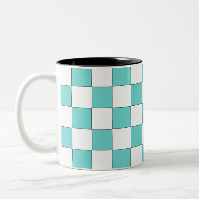Taza Bicolor Cyan Chessboard verde (Izquierda)