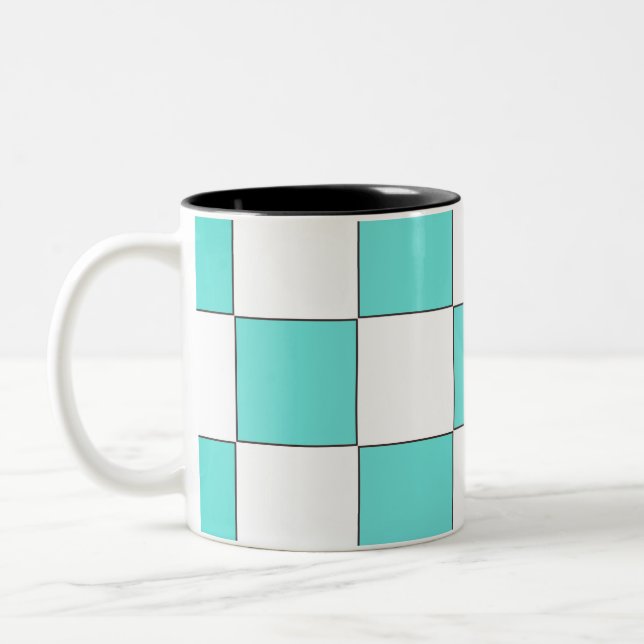 Taza Bicolor Cyan Chessboard verde (Izquierda)