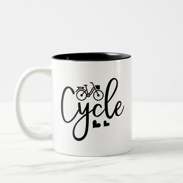 TAZA BICOLOR CYCLE MUG | BICICLETA MUG | BIKE MUG (Izquierda)