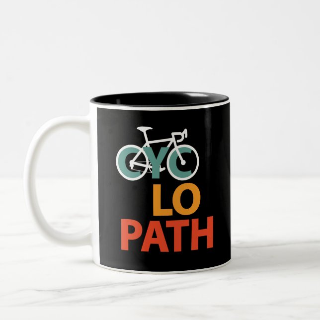 Taza Bicolor Cyclopath Bicycle Funny Cycling (Izquierda)
