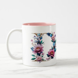 Taza Bicolor D Coffee Mug - Diseño floral para regalo