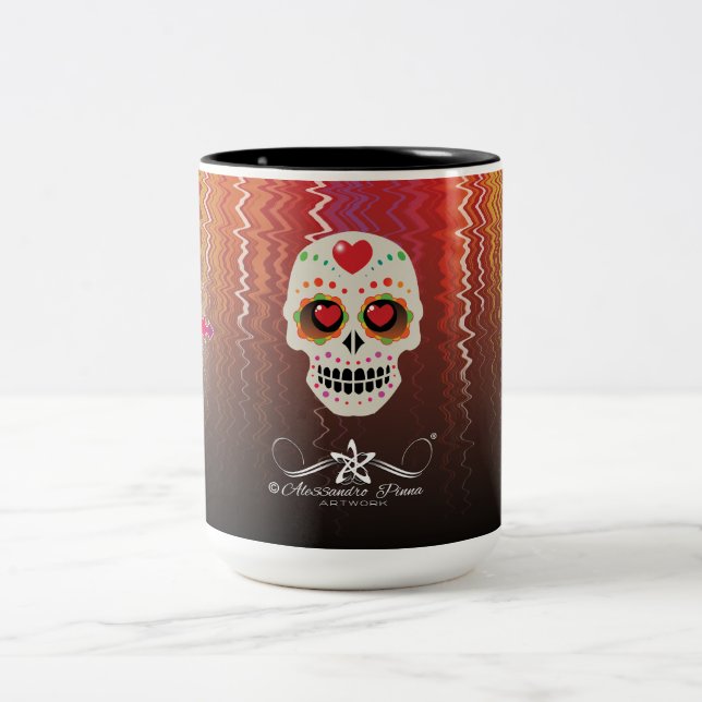 Taza Bicolor D.D.L.M. Calavera (Centro)
