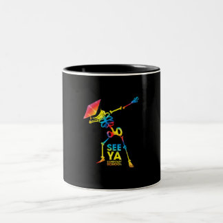 Taza Bicolor Dab Dance Skeleton Tie Dye Dabbing Graduado Skull