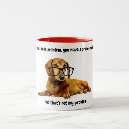 Taza Bicolor Dachshund Attitude Funny Coffee Mug