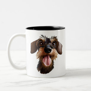 Taza Bicolor Dachshund Dachshund con dos tonos de café