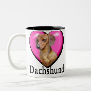 Taza Bicolor Dachshund Día de San Valentín