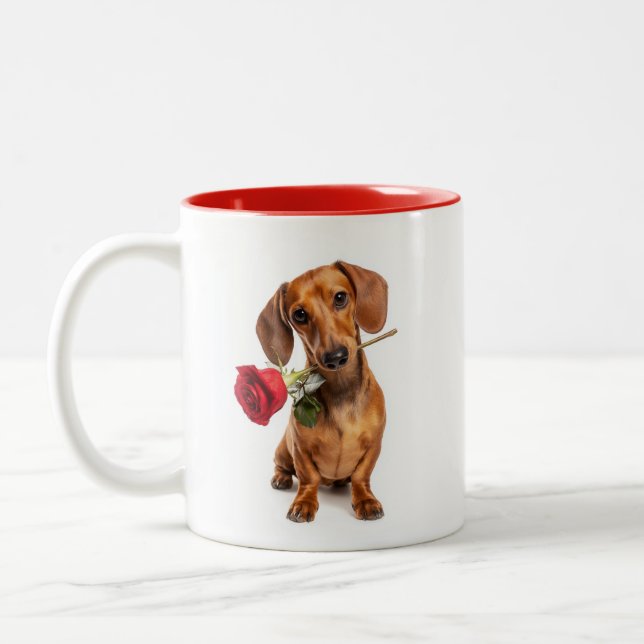 Taza Bicolor Dachshund Love (Izquierda)