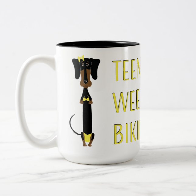 Taza Bicolor Dachshund minúsculo del bikini (Izquierda)