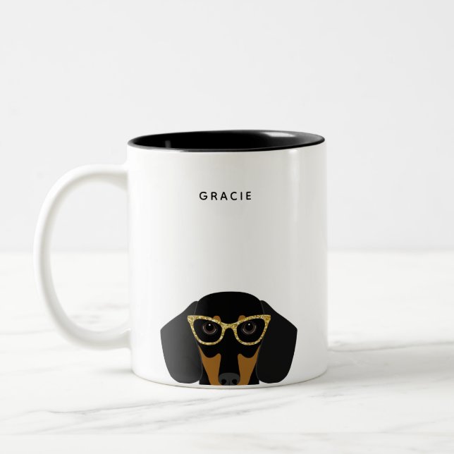 Taza Bicolor Dachshund Mugs (Izquierda)