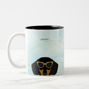 Taza Bicolor Dachshund Mugs