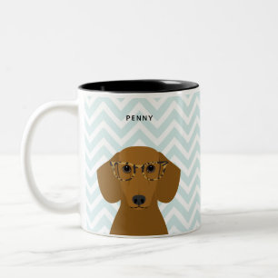 Taza Bicolor Dachshund Mugs