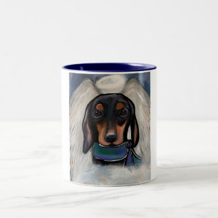 Taza Bicolor Dachshund negro y canela