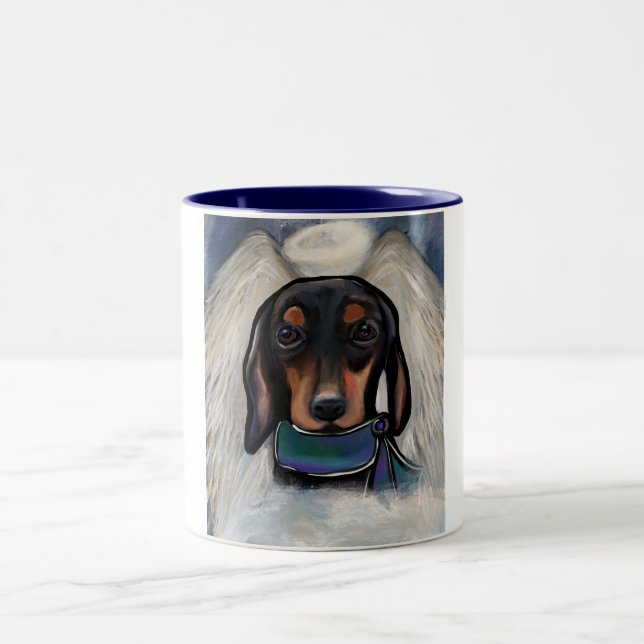 Taza Bicolor Dachshund negro y canela (Centro)
