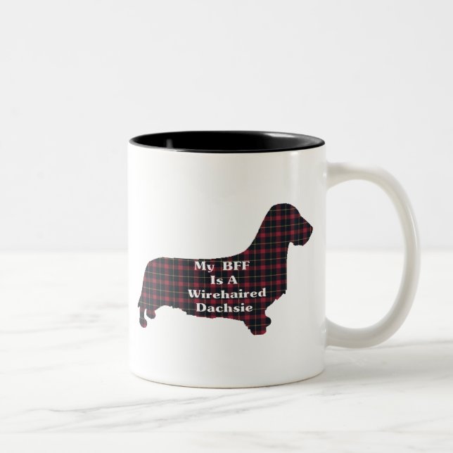 Taza Bicolor Dachshund Wirehaded BFF Mug (Derecha)