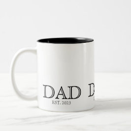 Taza Bicolor Dad Established Black Text Custom Year
