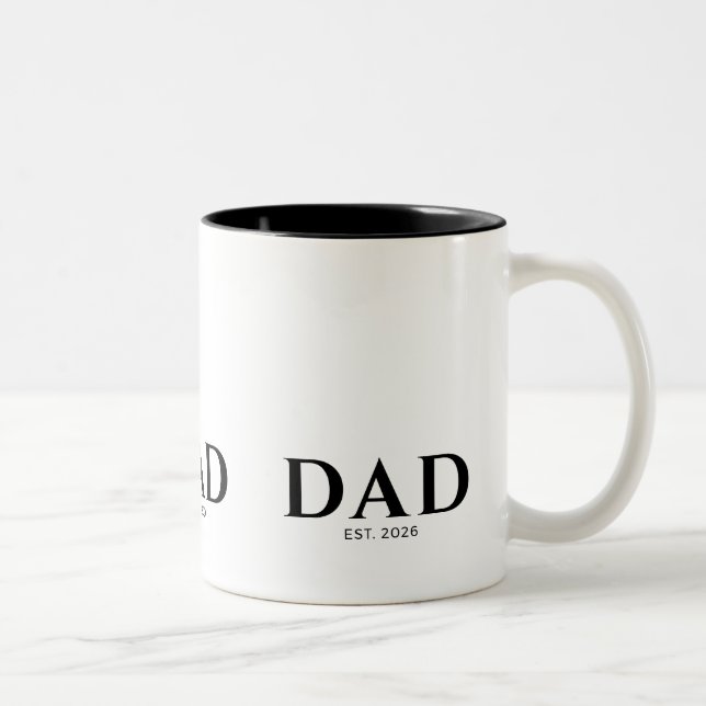 Taza Bicolor Dad Established New Dad Gift (Derecha)