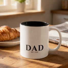 Taza Bicolor Dad Established New Dad Gift