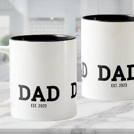Taza Bicolor Dad Established New Dad Gift