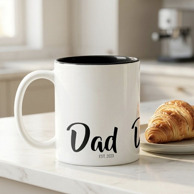 Taza Bicolor Dad Established New Dad Gift (Dad Established New Dad Gift Two-Tone Coffee Mug)