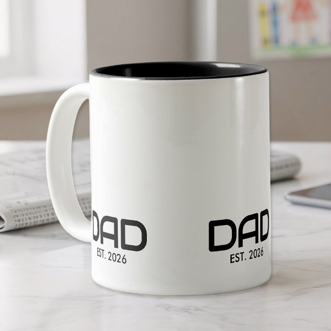 Taza Bicolor Dad Established New Dad Gift  (Subido por el creador)